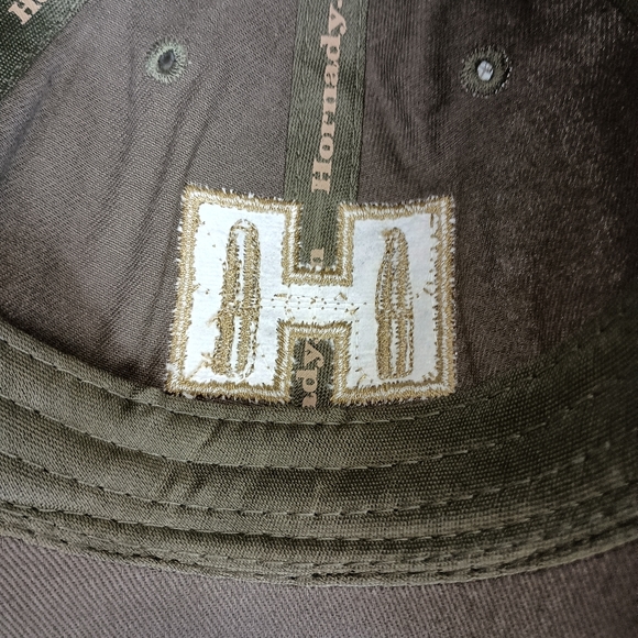 Hornady Cap Khaki Green OS Embroid Logo Hook Loop Closure Baseball Trucker Hat - Picture 10 of 11